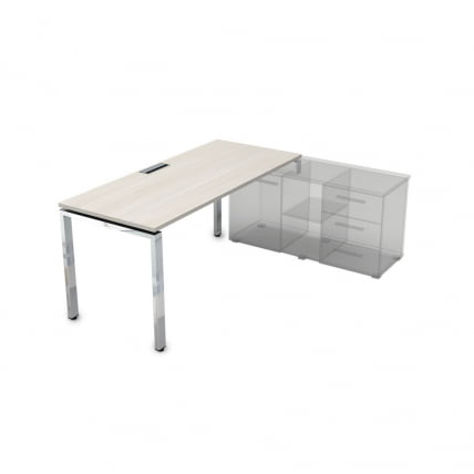 Стол рабочий, прямолинейный три опоры, правый ГЛОСС ЛИНЕ НСТП-П.995 Иворй / GLOSS LINE Ivory_0