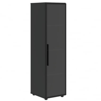 Шкаф-колонка со стеклянной дверью в металлической раме (правый) ВЕЛИОН ВЕНЕЕР ВРМCС 40.2 Р Яшма черная / VELION VENEER VRMCS R_0