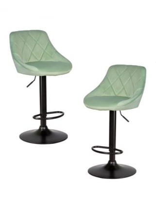 Стул барный ДОБРИН ЛОГАН БЛАCК (мятный велюр (МДЖ9-87)) 2 шт / DOBRIN LOGAN BLACK (MJ9-87))_0