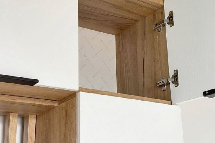 Антресоль двухдверная Бери МПР-025 Дуб крафт золотой/белое дерево / MPR-025_6