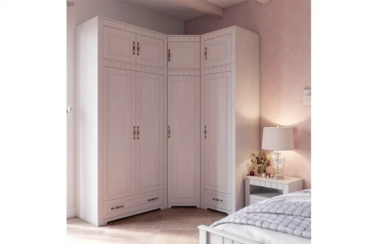 Шкаф угловой Прованс 03 Бодега белая Платина премиум_1