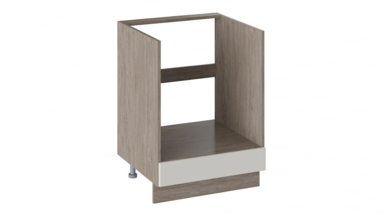 Шкаф напольный под бытовую технику Одри НБ1я_72(12)-60_1Я Дуб Сонома трюфель/Бежевый шелк_0