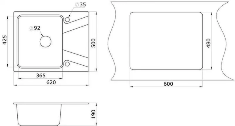 Кухонная мойка ГРАНУЛА 6201 Базальт / GRANULA_2