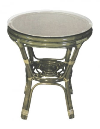 Стол Багама круглый с плетеной столешницей Бахама2 олива / Bahama2_0