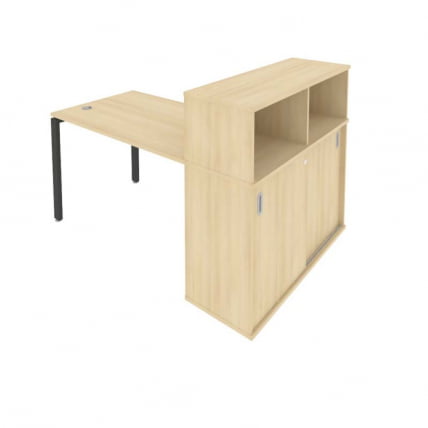 Рабочая станция с опорным шкафом-купе Метал Сйстем Б.РС-СШК-3.2 Акация/Антрацит / Metal System_0