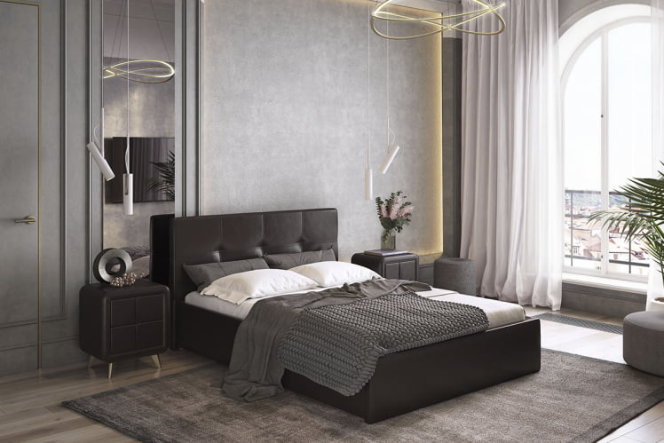 Тумба прикроватная Софи ТМ-001.1 шоколад (экокожа) / TM-001.1_1