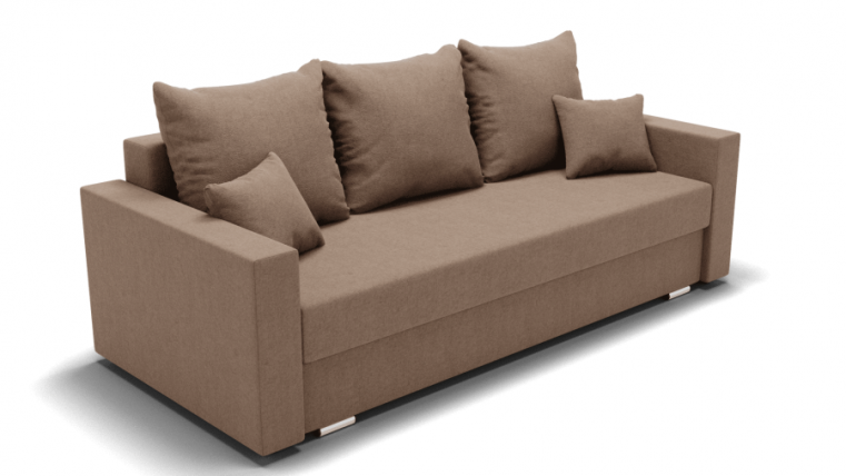 Диван Олимп-1 ПБ (ЗР) Цвет фасада: Светло коричневый; Тип: Прямой; Материал фасада: Металл/Велюр_0