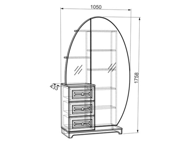 Шкаф комбинированный Белла  модуль 03 белый/джелато софт_1