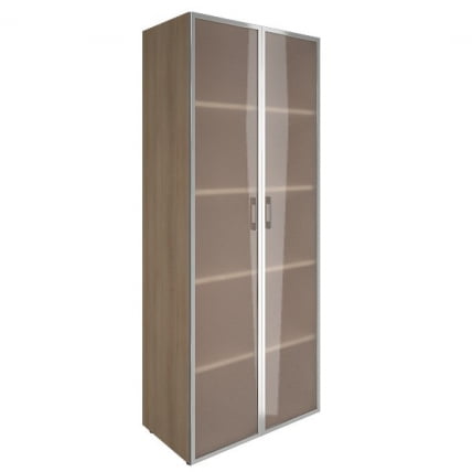 Шкаф книжный со стеклом в раме без топа ЙАЛТА ЛТ-СТ 1.10Р Снежная Платина / YALTA LT-ST 1.10R_0