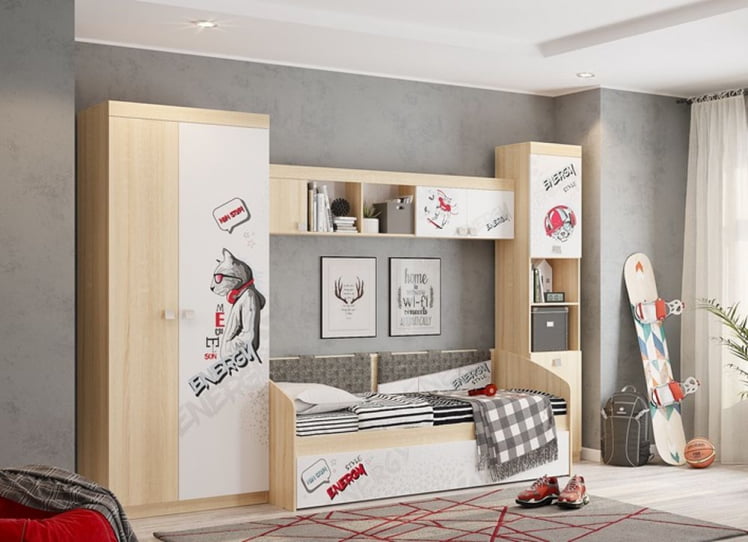 Шкаф комбинированный Энерджи МДЕ-02 Дуб сонома Белый / MDE-02_3