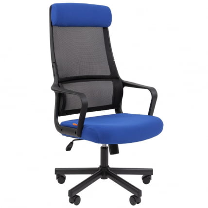 Кресло руководителя Чаирман 590 ткань/сетка Синий / Chairman_0