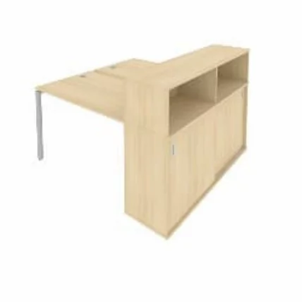 Рабочая станция с опорным шкафом-купе Метал Сйстем Б.РС-СШК-2.2 Акация/Серый / Metal System_0