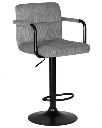 Стул барный ДОБРИН КРУГЕР АРМ БЛАCК (серый вельвет (ЛАР-Е2041-25)) / DOBRIN KRUGER ARM BLACK (LAR-E2041-25))_0