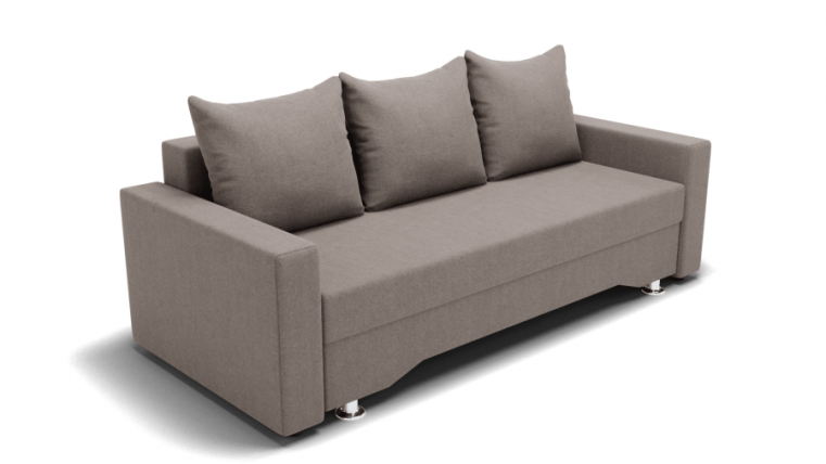 Диван Квадро-3 ППУ (ЗР) Цвет фасада: Серо коричневый; Тип: Прямой; Материал фасада: Металл/Велюр_0