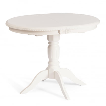 Стол СТЕФАНО бук, мдф, 100+30кс80кс77см, Иворй вхите / STEFANO 100+30x80x77см, Ivory white_0