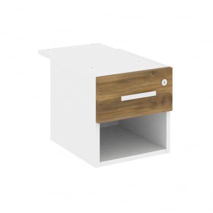 Тумба подвесная с ящиком и нишей CОНCЕПТ CН.ПТ-005 Б/В Сандал Янтарный Белый бриллиант Белый / CONCEPT CN.PT-005 B/W_0