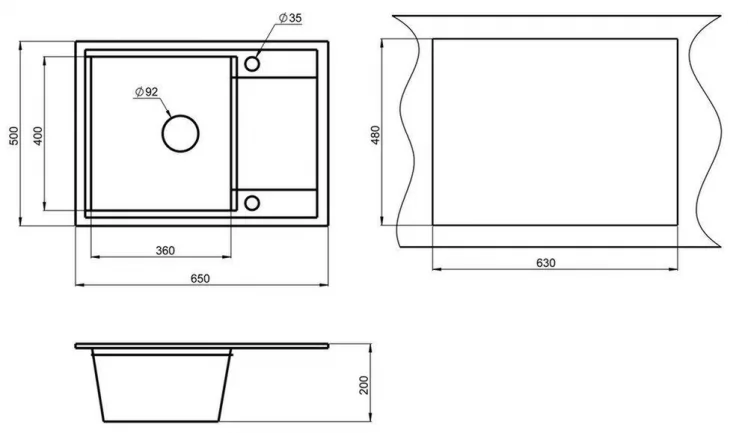 Кухонная мойка ХИБРИД ХИ-65 Эспрессо-песок / HIBRID HI-65_2