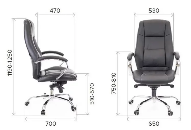 Кресло руководителя Крон М экокожа Черный / Kron M_4