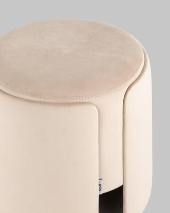 Пуф Такс велюр (молочный) / Taks_4