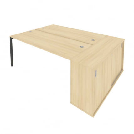 Рабочая станция с опорным шкафом-купе Метал Сйстем Б.РС-СШК-1.5 Акация/Антрацит / Metal System_0