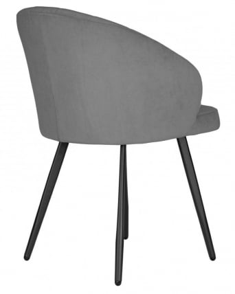 Стул обеденный ДОБРИН НАОМИ (ЭМАЛЬ ЧЕРНЫЙ МУАР велюр Катаниа Стоне) / DOBRIN NAOMI Catania Stone)_4