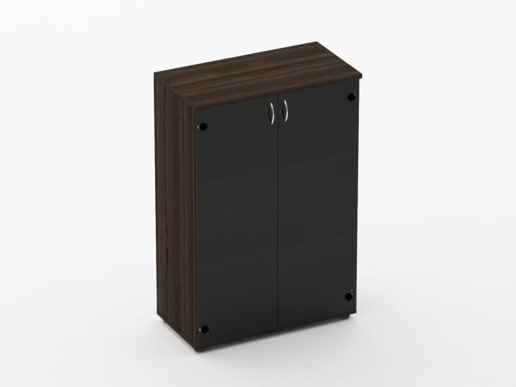 Шкаф средний 2 стеклянные двери Твин 16.14.131 Дуб светлый / Twin_0