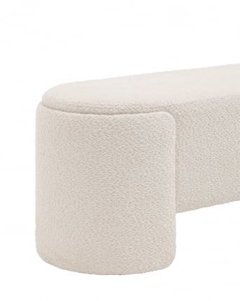 Банкетка Такс букле Белый / Taks_2