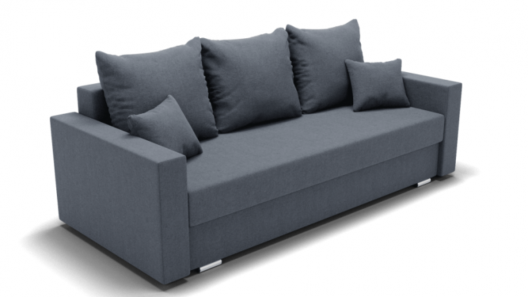 Диван Олимп-1 ППУ (ЗР) Цвет фасада: Серый; Тип: Прямой; Материал фасада: Металл/Велюр_0