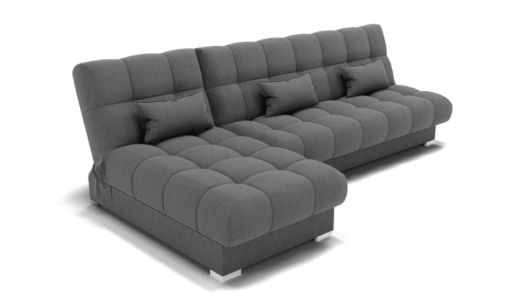 Диван Фиеста-2 угол левый/правый (ЗР) Цвет фасада: Светло серый; Тип: Левый/правый; Материал фасада: Металл/Велюр_0