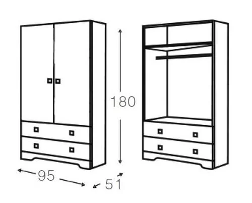 Шкаф Микуна А-1805 вхите / Micuna white_1