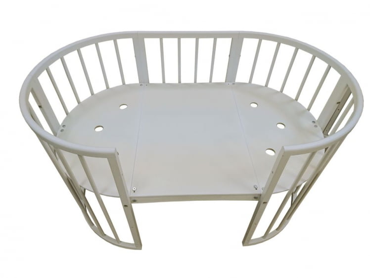 Кровать-трансформер с двумя матрасами и маятником Меррй Хаппй Мини матовая Слоновая кость (3 в 1) / Merry Happy Mini_5