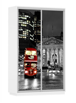 Шкаф-купе двухдверный Экспресс Дуо 1400х2400х Лондон/Белый снег / 1400х2400h_0