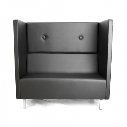 Диван офисный двойной Скайнет модуль В с высокой спинкой черный Екотекс 3001 / Ecotex_1