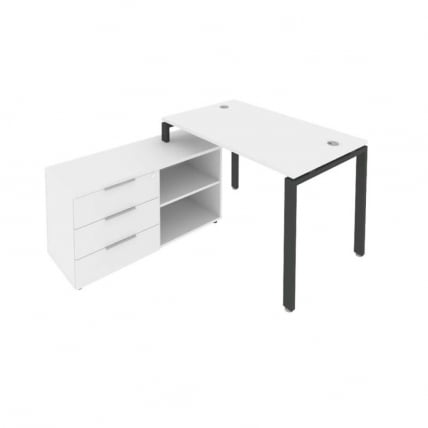 Рабочая станция на П-образном м/к с опорной тумбой левая Метал Сйстем Б.РС-СТС-2.2 Л Белый/Антрацит / Metal System_0