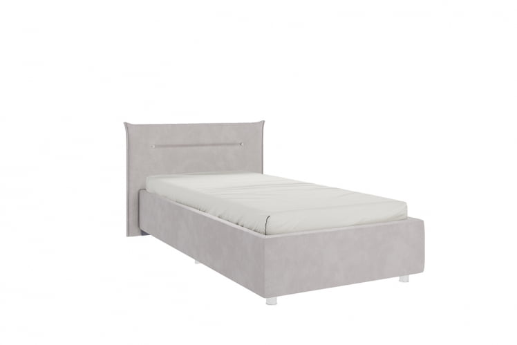 Кровать 0.9 Альба с основанием ЗО.КМ0.9-01 галька (велюр) / ZO.KM0.9-01_0