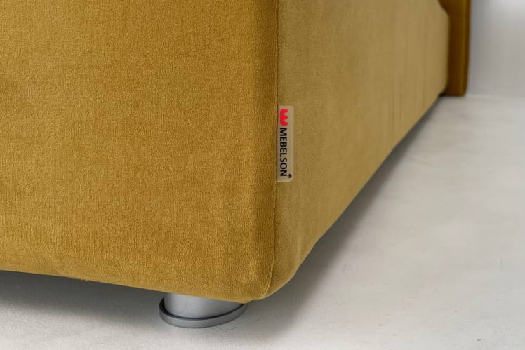 Кровать 0.9 Альба с основанием ЗО.КМ0.9-01 медовый (велюр) / ZO.KM0.9-01_2