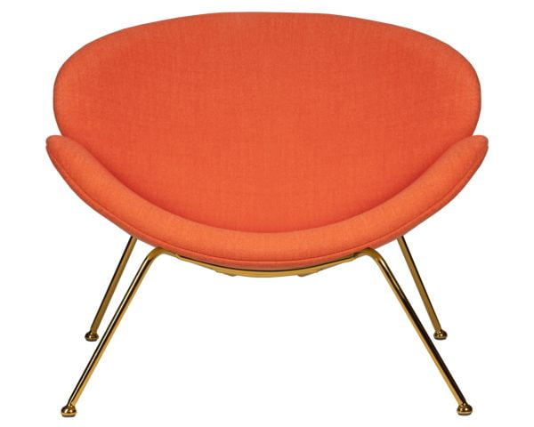 Кресло дизайнерское ДОБРИН ЕМИЛЙ (оранжевая ткань АФ, золотое основание) 2 шт / DOBRIN EMILY AF,_6