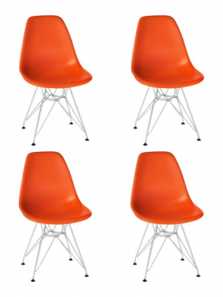 Стул обеденный ДОБРИН ДСР (ножки хром, цвет оранжевый (О-02)) 4 шт / DOBRIN DSR (O-02))_0