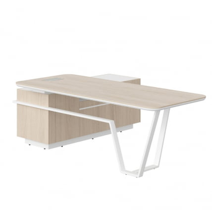 Стол руководителя правый Лине СФ-571201.1 Дуб светлый Белый / Line_1