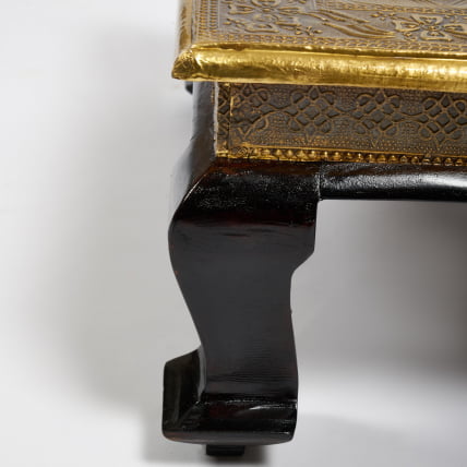 Столик Сеcрет Де Маисон ГОЛДЕН ХАВЕЛЙ ( мод. БДЖ-002) дерево манго, 46х46кс18, этническая чеканка / Secret De Maison GOLDEN HAVELY mod. BJ-002) 46х46x18,_3