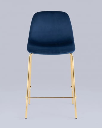 Стул полубарный Валенсия СН велюр Синий золотые ножки / SN_7