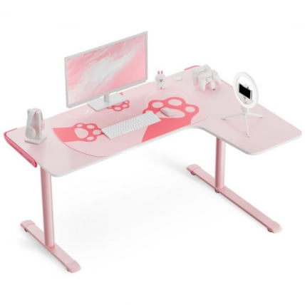 Стол письменный (для компьютера) угловой ЕУРЕКА ЕРК-Л60Р-ПК-В2 (правый), розовый / EUREKA ERK-L60R-PK-V2_17