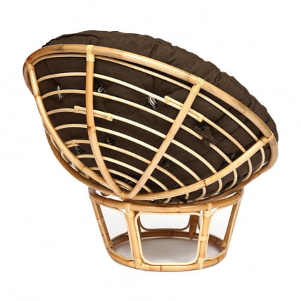 Кресло ПАПАСАН ЕCО/ПАПАСАН ЭКО П115-1/СП СТД /c подушкой, ремешками/ диаметр подушки 125 см, 115кс101кс92 см, Натурал (натуральный), ткань Коричневый, 3М7-147 / PAPASAN ECO/ПАПАСАН P115-1/SP STD /c 115x101x92 Natural_1