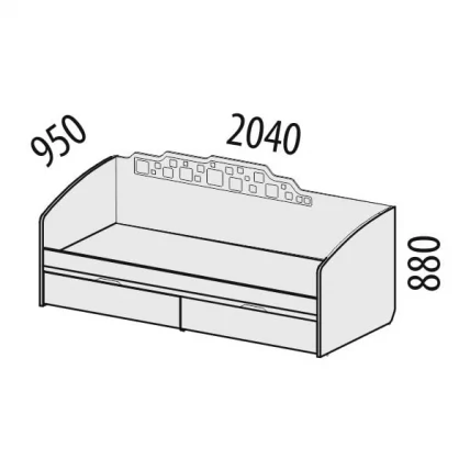 Кровать Мегаполис 55.11 Сосна Астрид_3
