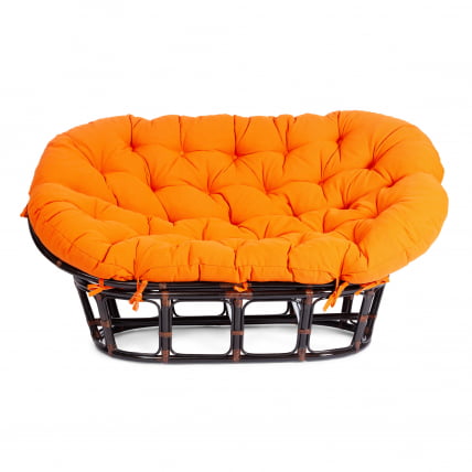 Диван МАМАСАН/МАМАСАН 23/02 В /с подушкой/ подушка 182х119 см, 169х102х80 см, Антикуе бровн (античный черно-коричневый), ткань, оранжевый, С 23 / MAMASAN/МАМАСАН W Antique brown_2