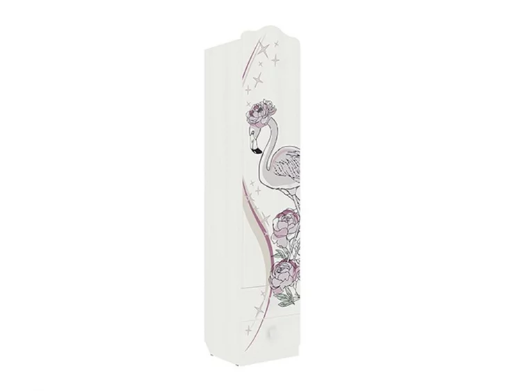 Шкаф комбинированный с ящиками одностворчатый Фэнтези МДФ-02 Белый рамух / MDF-02_0