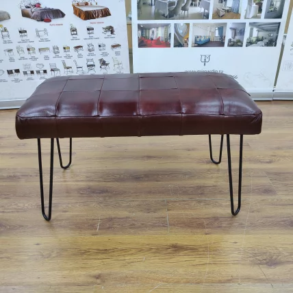 Банкетка Лейд 800кс400 кожа бордовая / 800x400_0