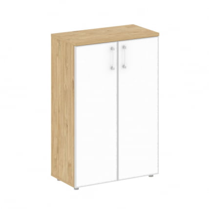 Шкаф средний широкий стеклянные дверцы СХИФТ СК.СТ-2.4Р вхите Тиквуд Светлый/Белый Бриллиант (копия 257975) / SHIFT SK.ST-2.4R white_0