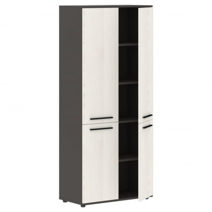 Шкаф с глухими средними и малыми дверьми ЕДИС ЕХCС 85.3 Ясень Траун Черный Мокко / EDIS EHCS_1