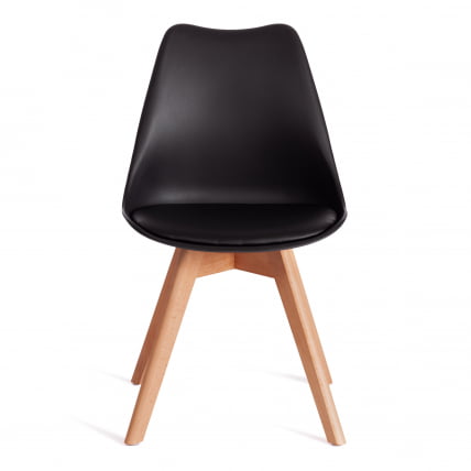 Стул ТУЛИП (мод. 73-1) дерево/пластик/экокожа, 47,5кс55кс80 см, черный / TULIP (mod. 47,5x55x80_4